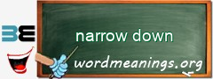 WordMeaning blackboard for narrow down